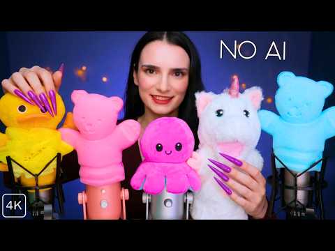 ASMR Mic Scratching Zoo 🦄🤭 ULTRA Long Nails & 5 MICS for Sleep - No Talking 4K