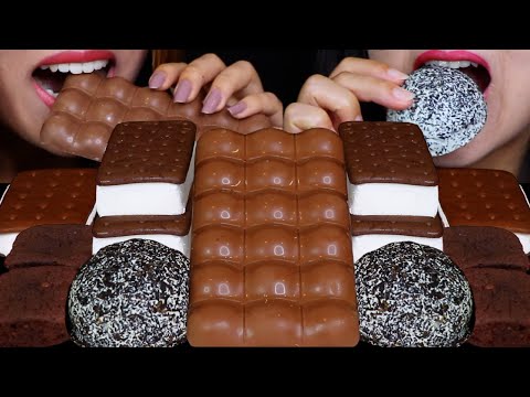 ASMR GIANT AERO BUBBLY CHOCOLATE BAR, CREAM BOMB CAKES, FUDGE BROWNIES, ICE CREAM SANDWICHES 먹방