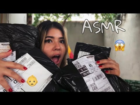 ASMR Abrindo As Primeiras Compras do Enxoval do Rael💙 + Mala Maternidade 😴💙 -Ly ASMR✨