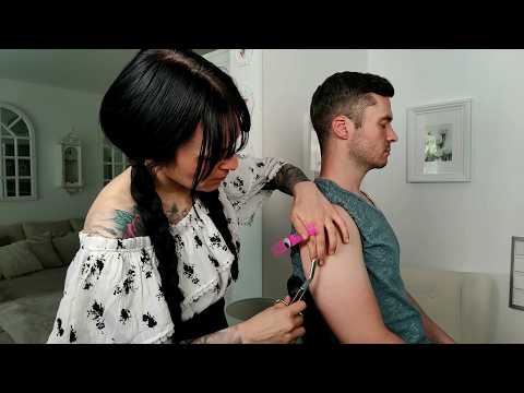 Arm Hairdresser (Invisible) Hair & Make Up Neck Application (ASMR)