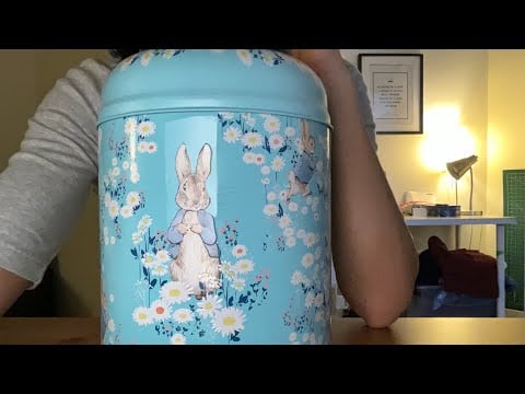 Reading an English Breakfast tin and chat ASMR