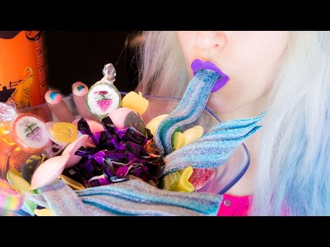 ASMR: German Halloween Candy | Sweets Popcorn Chips ~ Relaxing Eating Sounds [No Talking | Vegan] 😻