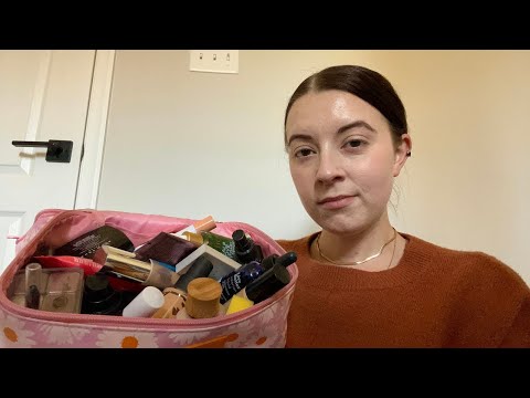 ASMR Organizing & Testing Makeup Products on You | Realistic Sounds, Brushing, Rummaging