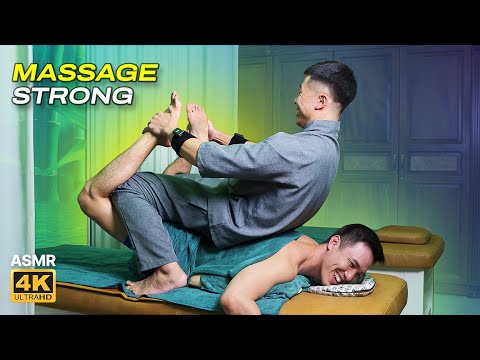 ASMR 🔥 I got a strong massage and surprise back stretching / Vietnamese massage