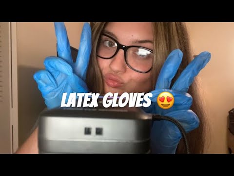 asmr | blue latex gloves & tingly whispers