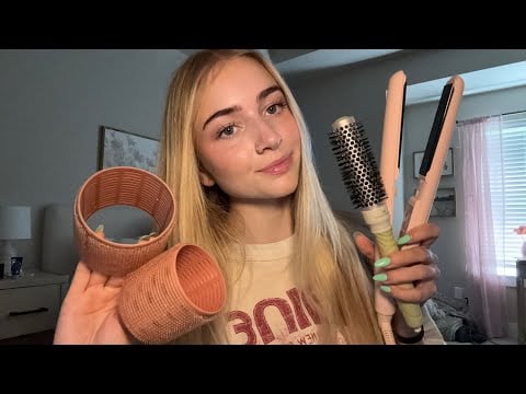 ASMR Styling Your Hair! Curling, Clipping, Straightening, etc