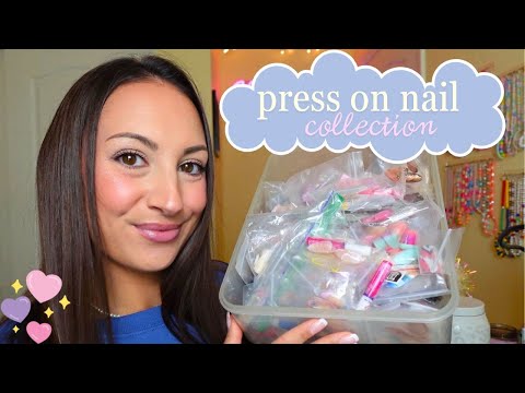 ASMR Sorting Through My Press On Nail Collection ☁️