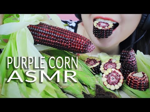 ASMR RAW PURPLE CORN QUEEN CORN CRUNCHY EATING SOUNDS | LINH-ASMR