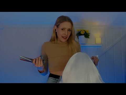 ASMR | Hairdresser Roleplay - Hair Brushing & Cutting