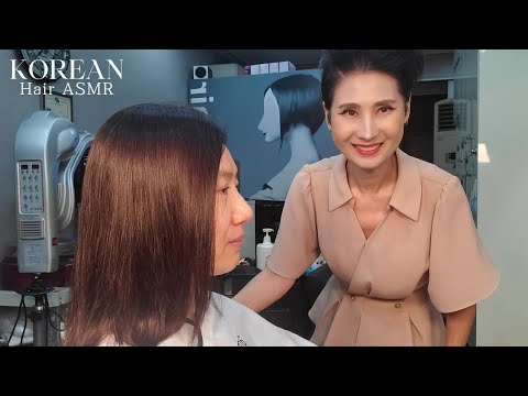 미용실 ASMR 부드러운 황갈색 (#흰머리염색) Soft tan (#dyeing white hair)/a Korean beauty salon