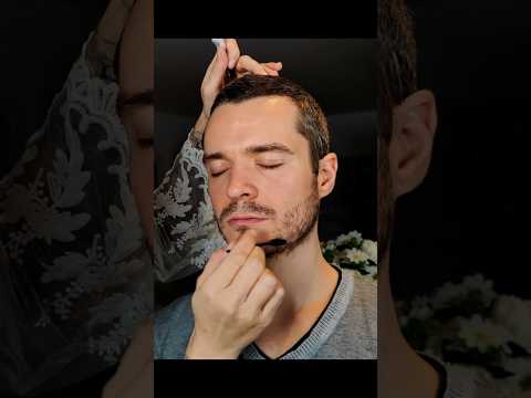 Preparing for his new beard