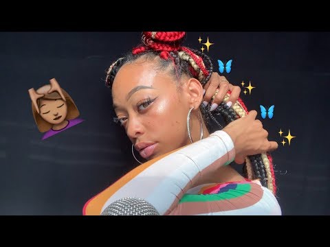 ASMR | PLAYING WITH MY BRAIDS + RAMBLING 💆🏽‍♀️🦋