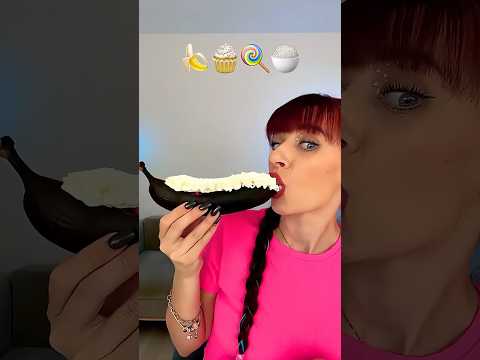 ASMR Whipped Cream Bananas, Lollipop #funny #asmr #mukbang