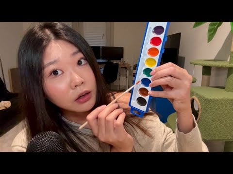ASMR | spit painting 👩🏻‍🎨🎨, mouth sounds 👄, gum chewing 🫧