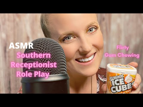 Flirty Receptionist Role Play| ASMR| Gum Chewing