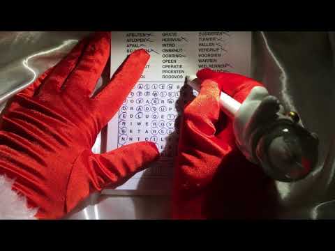 SATIN GLOVES ✋ 💋  Mrs SANTA WHISPERS with TAPPING 🎧 [[ASMR]]