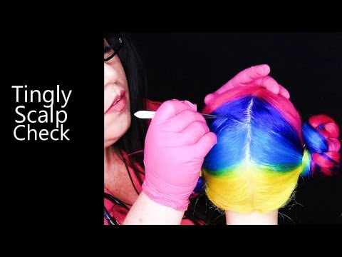 ASMR Tingly Scalp Check (Gloves, Tweezers, Rat Tail Comb, Scratching, Braid Removal) Medical RP
