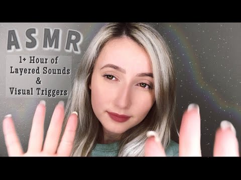 ASMR [1+ Hour] ✨ Layered Audio Triggers & Visuals! SK, TK, Shh, omnom, etc.