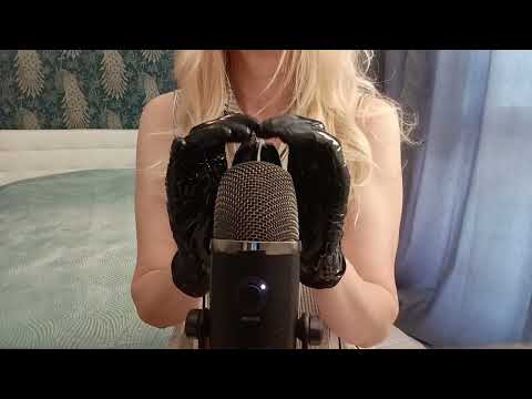 ASMR Pure Tingles:  Black Gloves  Oily (No Talking)