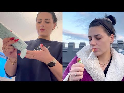 ASMR | Get Unready With Me! (Skincare & Smoking Cigarettes)