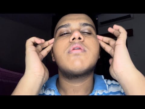 ASMR Massaging myself for relaxation (Head , face, neck , eyes , ears, hairs, hands massage)