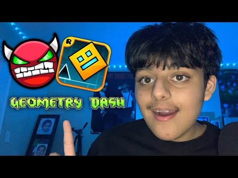 ASMR Playing Geometry Dash (Beating My First Demon)
