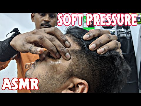 Soft pressure asmr head massage and body massage by new barber | Indian barber massage