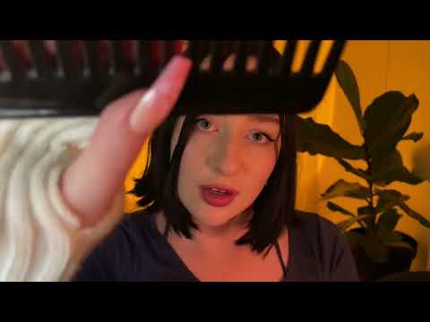*one minute asmr* combing your hair