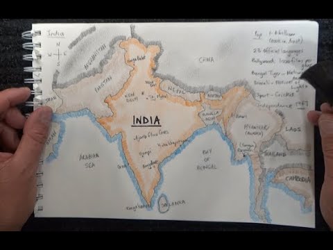 ASMR - Finishing the Map of India - Australian Accent - Chewing Gum & Quiet Whispering