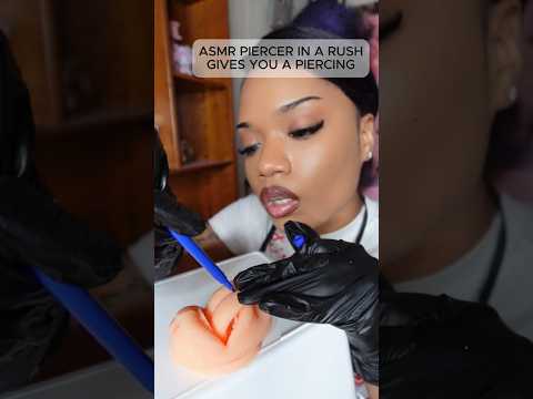 Piercer in a rush gives you your first Piercing 😳 #asmr #shorts