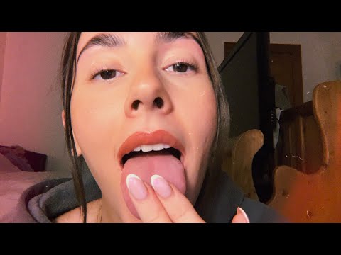 ASMR- Fast and aggressive tongue tapping and spit painting for spine chilling tingles👅