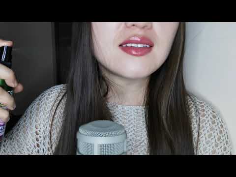 ASMR Whispering Hair Brushing Lipstick Applying