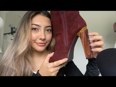 ASMR random triggers before I go to work 💗 ~shoe tapping, foam sounds, hair brushing~ | Whispered