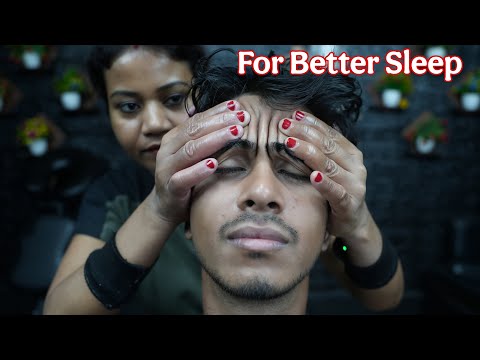 Forehead Strokes & Sleep Induction: Lady Barber's Calming ASMR Massage #tapping #scratching #asmr