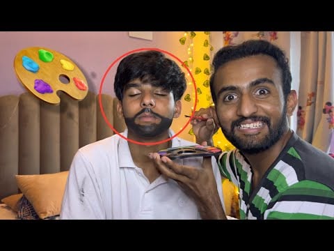 ASMR Doing My Friend Relaxing Beard Painting 