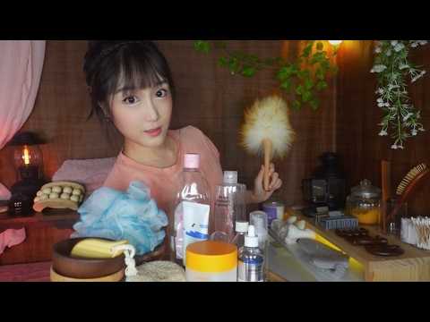 ASMR Treehouse Spa on a Rainy Day🛖🌧️ | Relaxing Bathhouse, Facial Cleansing, Skincare,Body Massage🛁🫧