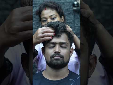 Deep Chill ASMR: Indian Lady Barber Doing Head Massage For Your Relaxation #shorts