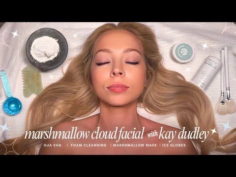 ASMR Marshmallow Facial on Kaylee Dudley| Dermaplaning | Marshmallow & Peel Off Mask | Ice Globes