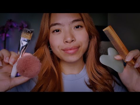 ASMR Caring For You As You Rest (No Talking) 💜 Scalp Attention, Face Massage & Hair Brushing