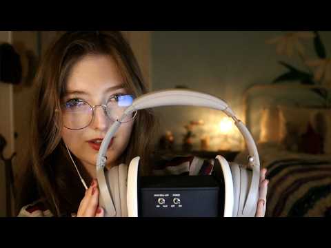 ASMR Headphones Over Your Ears w/ Echo 🎧 Tapping & Tracing (No Talking)