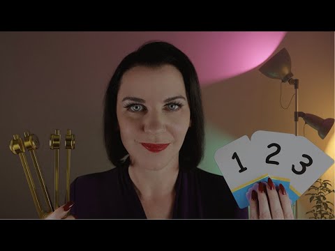 Ridiculously Repetitive ASMR (counting, lights, eye chart and tuning forks over, and over, and over)