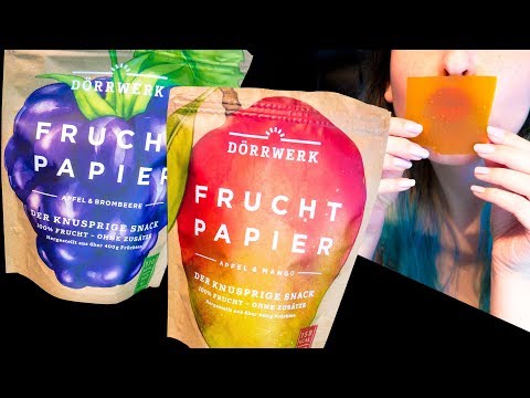 ASMR: Extremely Crispy & Thin Fruit Paper | Mango & Blackberry ~ Relaxing Eating [No Talking|V] 😻