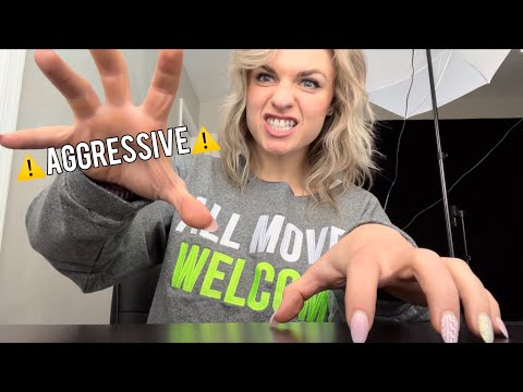 ASMR FAST & AGGRESSIVE TABLE TAPPING & SCRATCHING + RANDOM TRIGGERS👉🏼NO TALKING