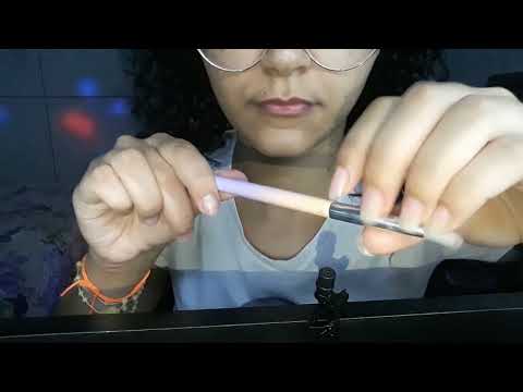 ASMR PINCEL NO MICROFONE/ AGRESSIVO  E LENTO/SEM FALA