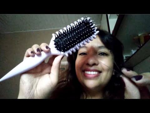 ASMR Penteado Relaxante para descansar e dormir 🌙 (clips, escovação, separando mechas, arrepios)