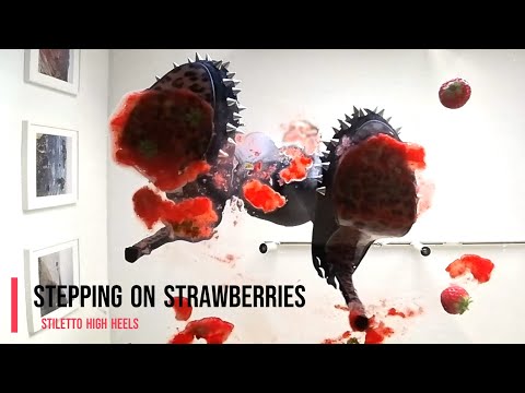 Stepping on strawberries with stiletto high heels #shoes #crush #asmr