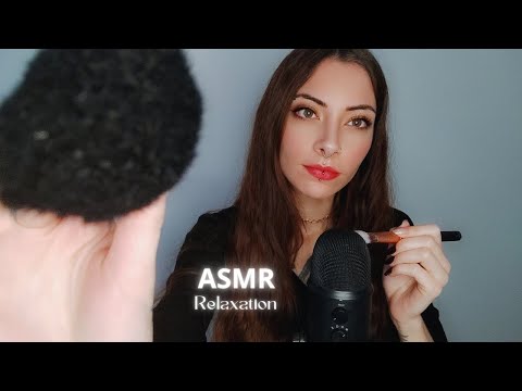 ASMR FRANCAIS | DETENTE ET RELAXATION AVEC PINCEAUX (TRACING, VISUEL, CHUCHOTEMENT, TAPPING)