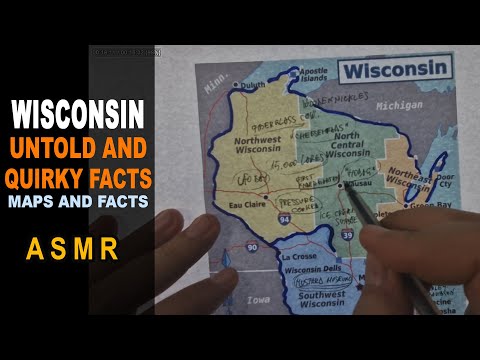 ASMR: WISCONSIN - The Untold and Quirky FACTS | Map outline with facts | ASMR maps and Facts