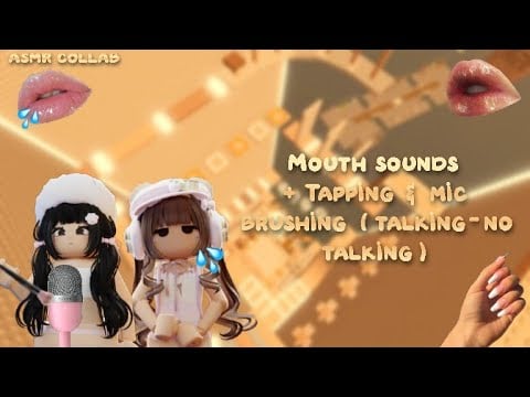 ROBLOX ASMR ★ MOUTH SOUNDS AND TAPPING + MIC BRUSHING (talking-no) | COLLAB  W/ @teddiebeariiasmr  💗