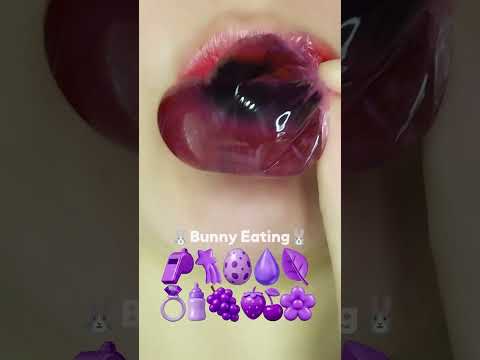 Purple Water ASMR Eating 💜